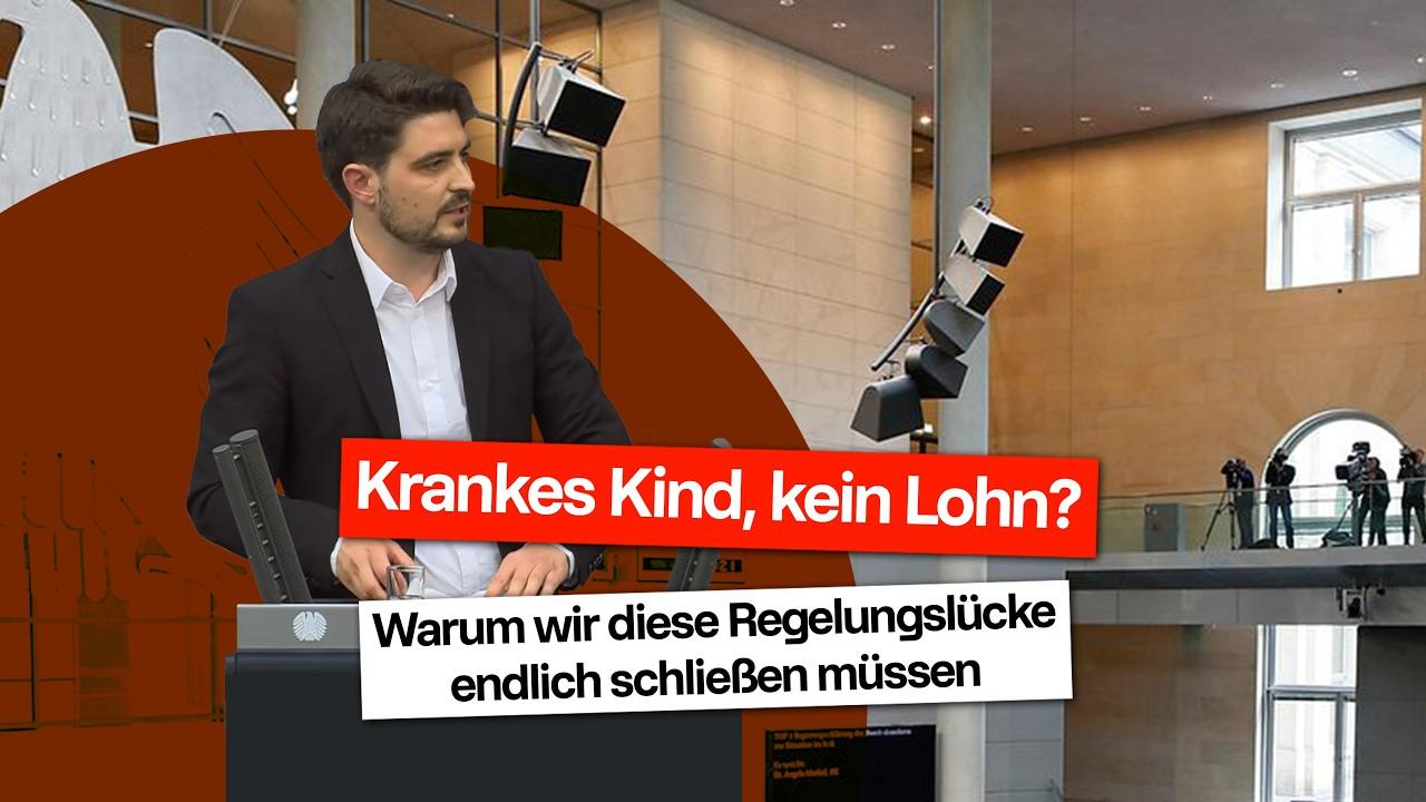 Jan Dieren: "Krankes Kind, kein Lohn? Warum wir diese Regelungslücke schließen müssen!"